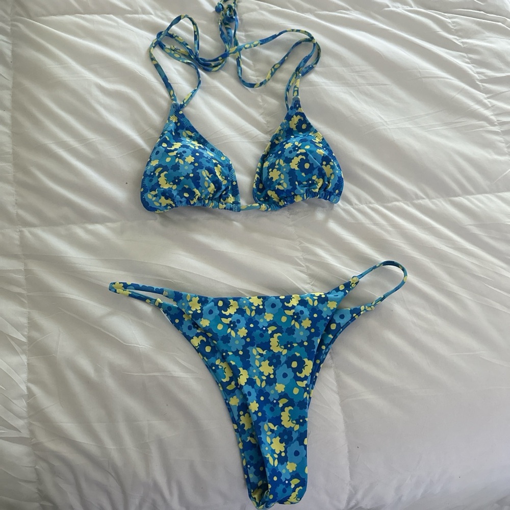 Floral Bikini Set Blue